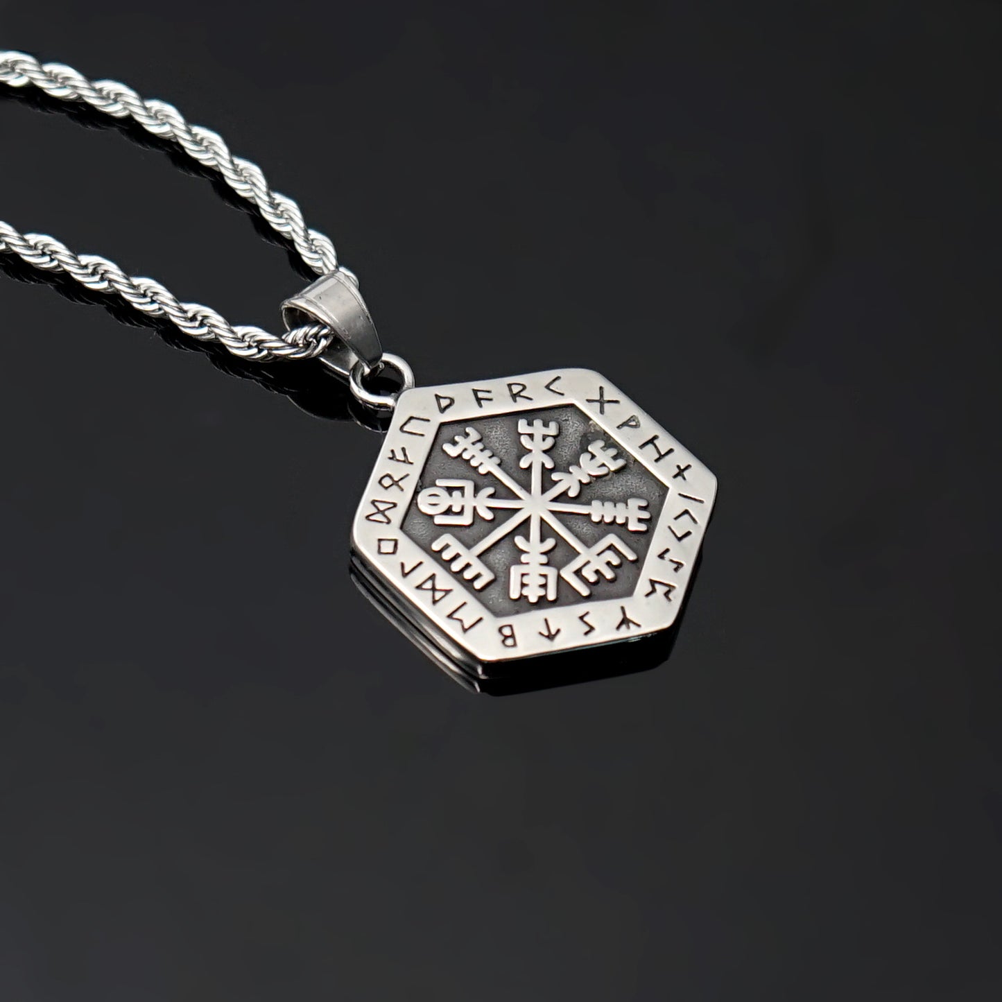 Titanium Steel Necklace – Vintage Viking Rune Pendant