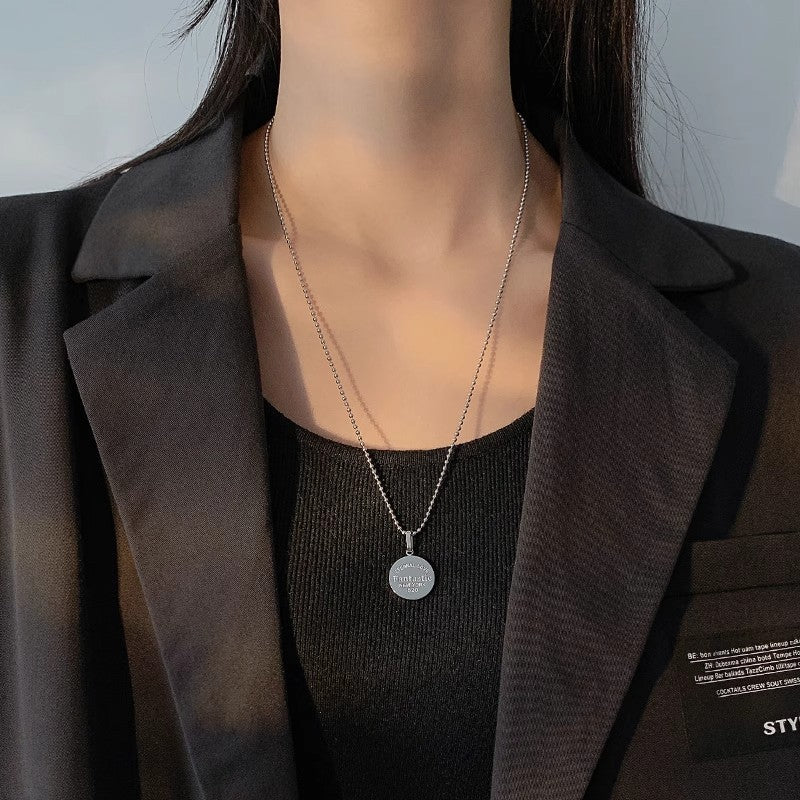 Planderful Jewelry Everyday Genie Couple Necklace With Letter Pendant In Steel Chain