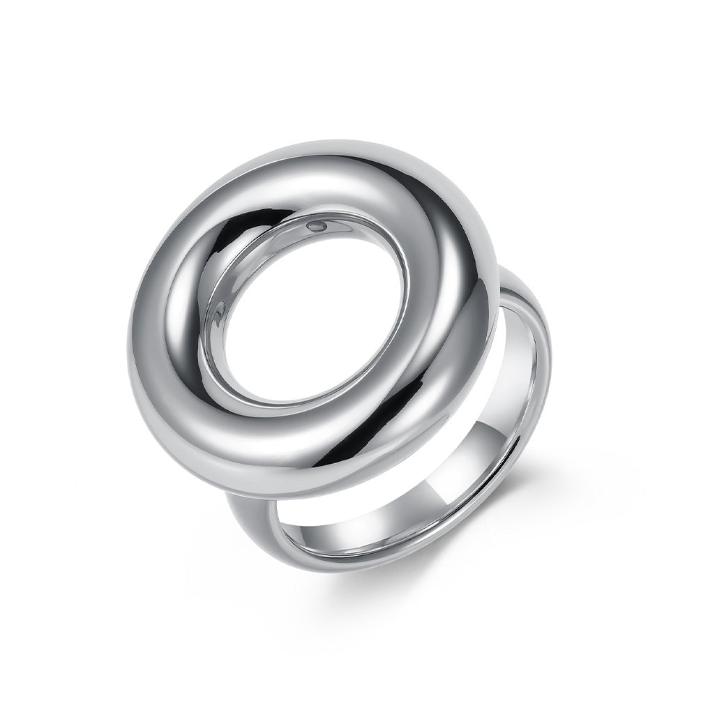 Steel Ring – Vintage Geometric Pattern Style Everyday Wear Planderful Jewelry Collection
