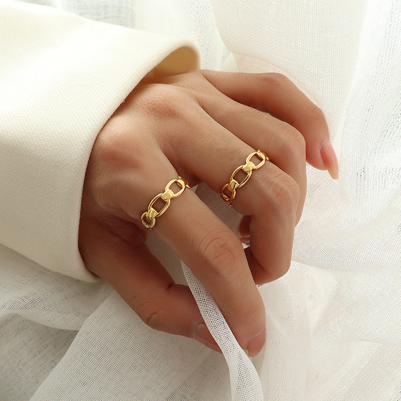 Whimsical French Wind Bone Knot Adjustable Ring