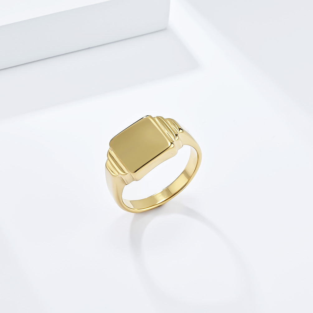 Planderful Titanium Steel Ring Unisex Geometric Square Design For Men And Women Everyday Jewelry