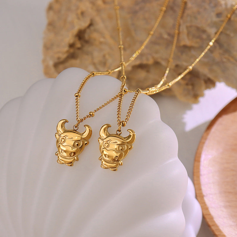 French Chic 18K Gold-Plated Calf Necklace - Luxury Fashion Jewelry