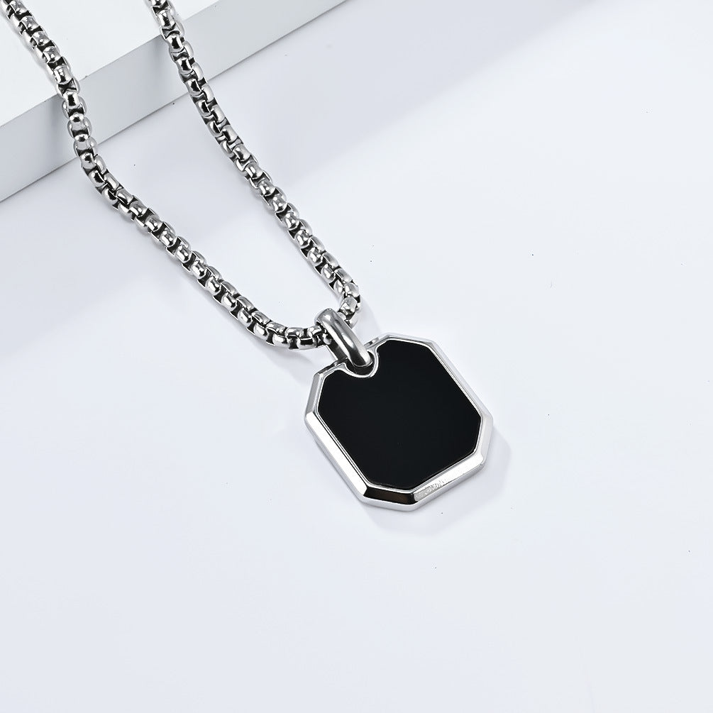 Planderful Titanium Steel Necklace Geometric Square Design For Streetwear Enthusiasts And Everyday Wear