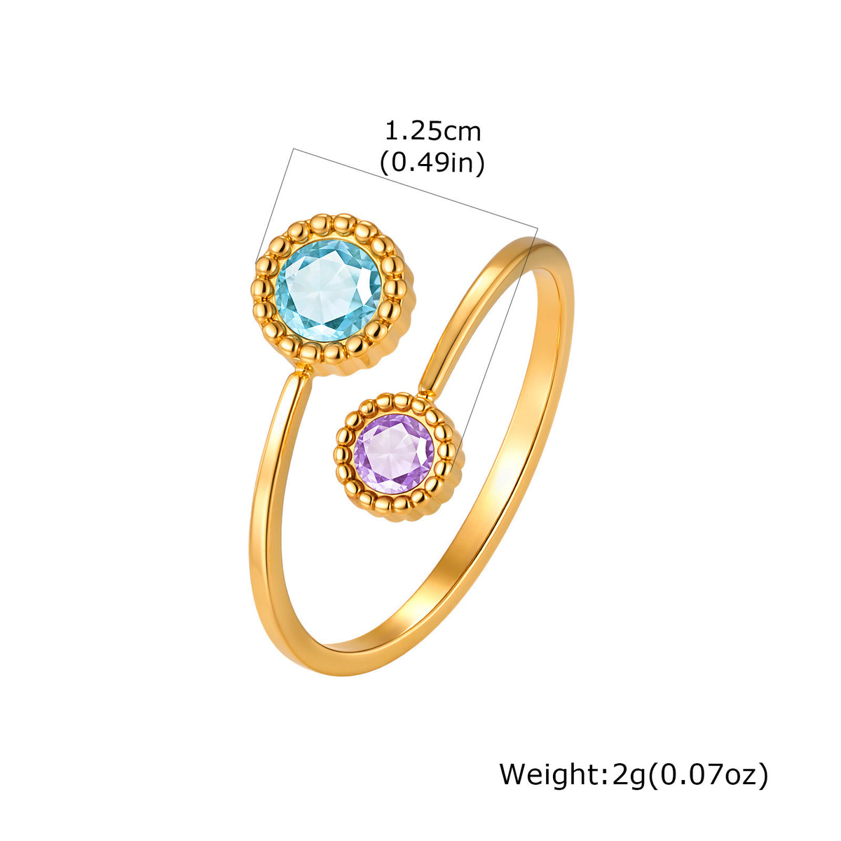 Charm – Stainless Steel Lace Round Zircon Opening Ring