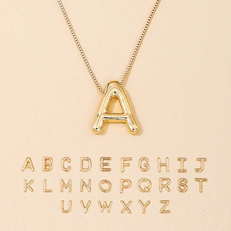 Versatile Vienna Verve Letter Pendant Necklace with Metal Chain
