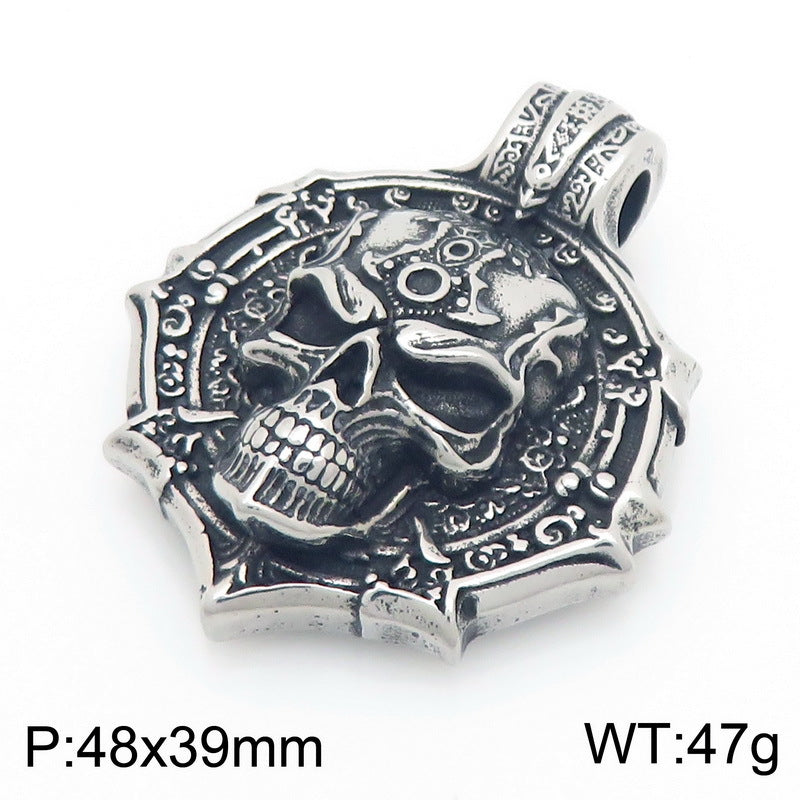 Halloween Skull Pendant, Trendy Pirate Of The Caribbean Ghost Head Motorcycle Titanium Steel Necklace