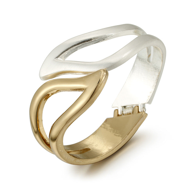 Golden Greek Inspired Bracelet with Unique Zinc Alloy Clasp - Trendy Fashion Statement Piece