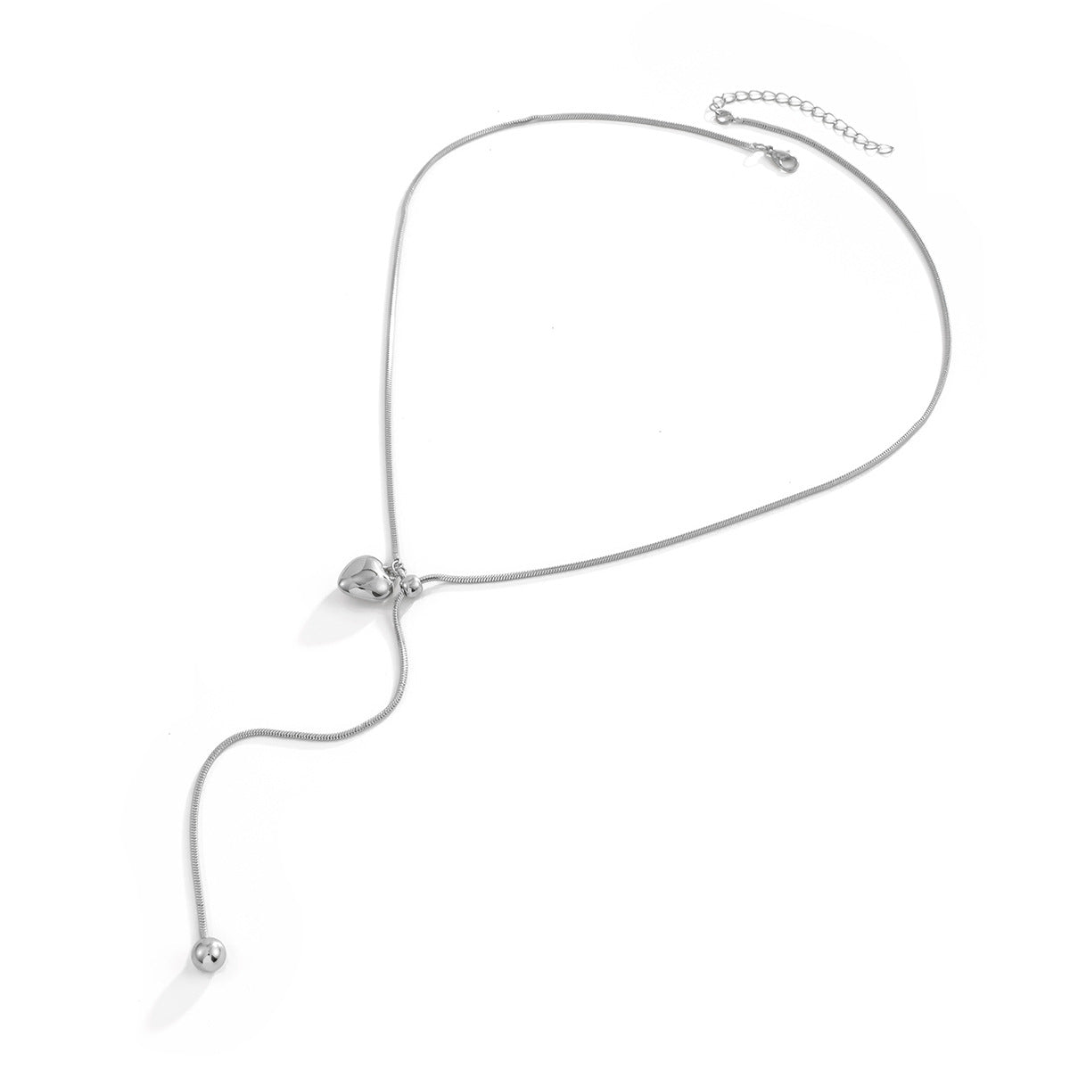 Y-Shaped Stainless Steel Snake Bone Chain Y2k Square Pearl Necklace
