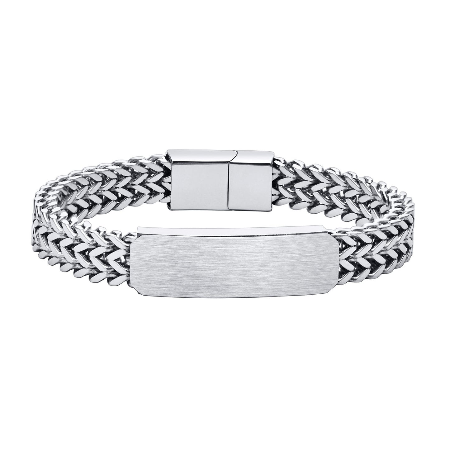Men's Coarse Bracelet Stainless Steel Bent Double Chain Jewelry