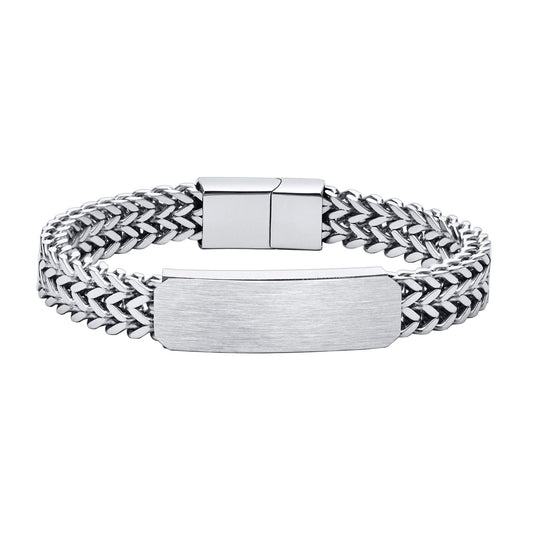 Men's Coarse Bracelet Stainless Steel Bent Double Chain Jewelry