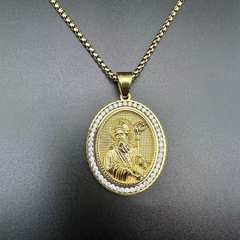 Gold-Plated Stainless Steel Necklace – Statement Pendant