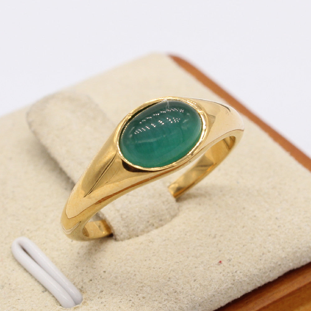 Cat Eye Ring Planderful Unisex Retro Jewelry Chic Minimalist Statement Stone For Women And Men