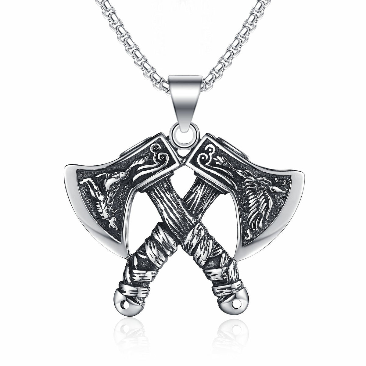 Vintage Viking Stainless Steel Pendant Necklace
