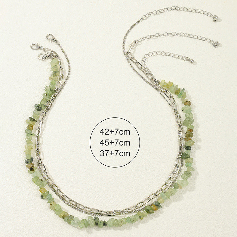 Elegant Vienna Verve Metal Necklace with Three Stones