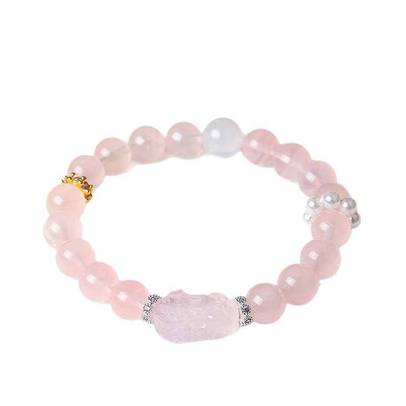 Rose Quartz Crystal Pixiu Bracelet