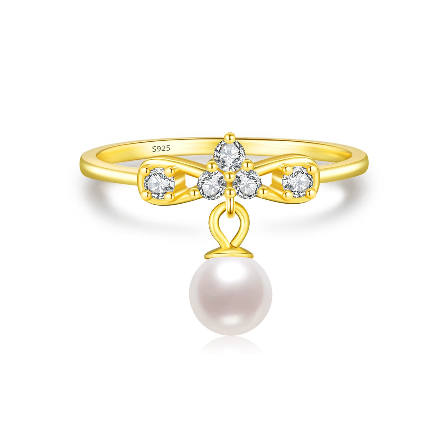 Planderful Everyday Genie Pearl Ring – Elegant Bow Design
