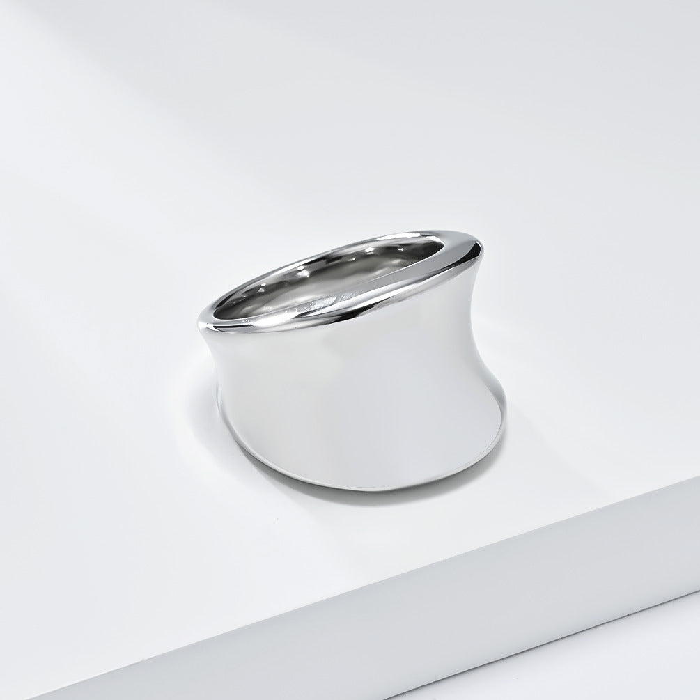 Planderful Geometric Punk Ring Gold Plated For Women Exaggerated Smooth Surface Everyday Genie Collection Size 6 To 11