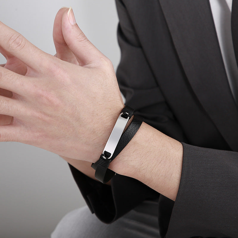 Planderful Titanium Steel Bracelet For Men Woven Design