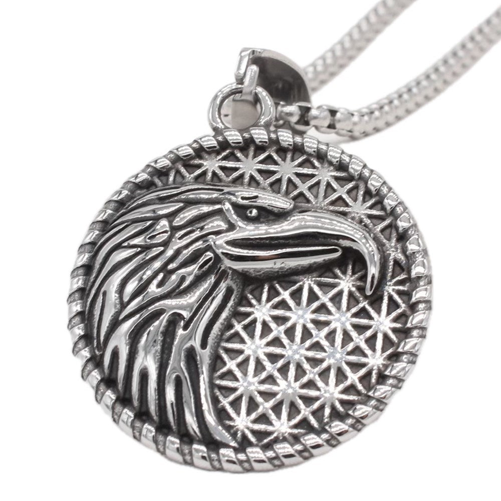 Planderful Everyday Genie – European and American Retro Eagle Men's Titanium Steel Pendant Necklace for Men