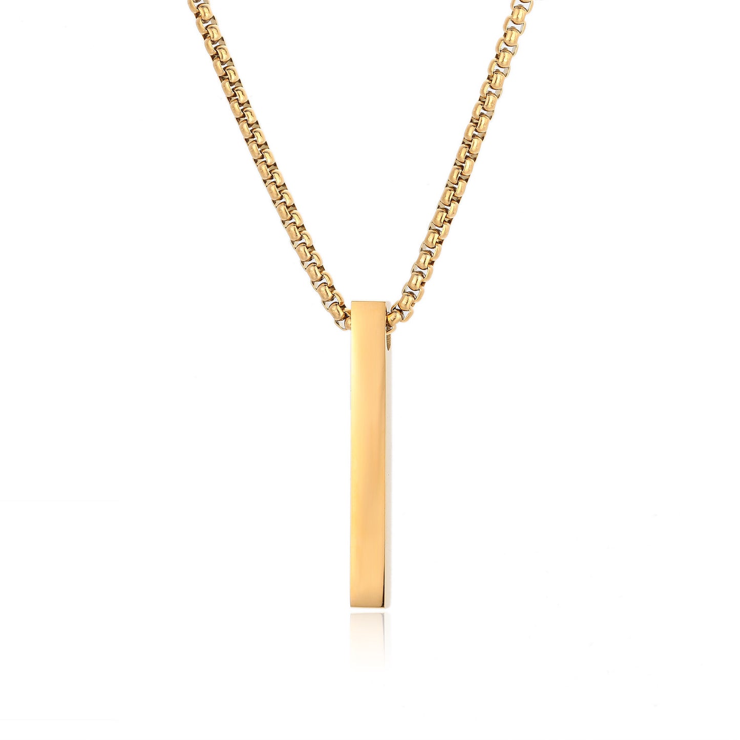 Planderful Jewelry Stainless Steel Long Square Pendant Necklace For Men Collarbone Chain Hip Hop Style