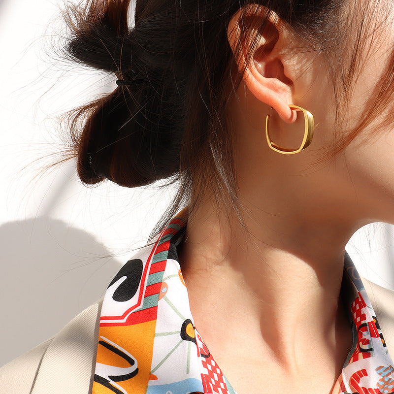 Extravagant Geometric Earrings for Women - Festive Retro Titanium Steel Plated Earrings