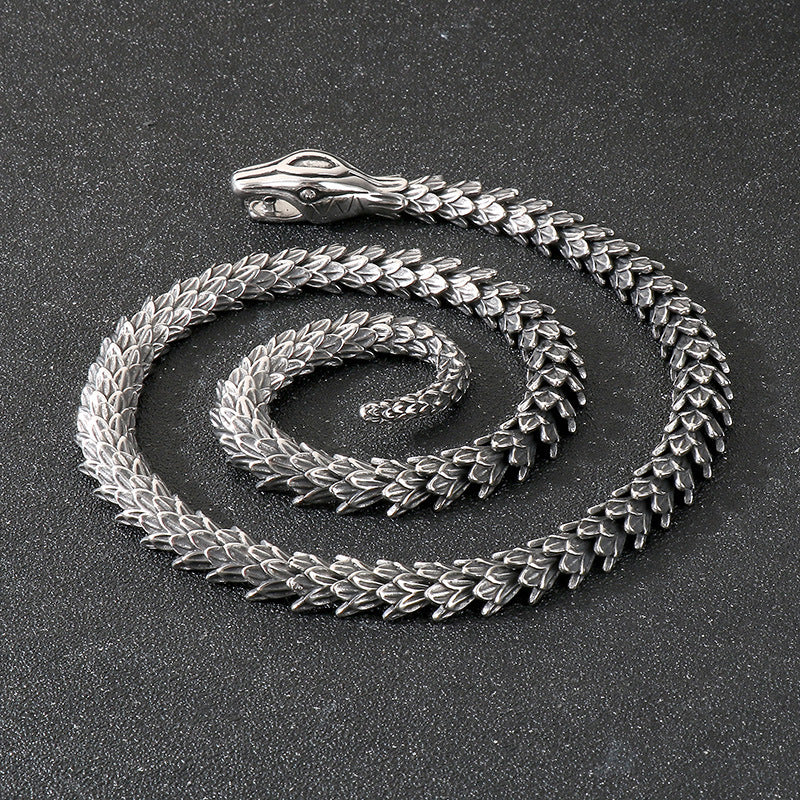 Planderful Snake Necklace For Men Personalized Premium Steel