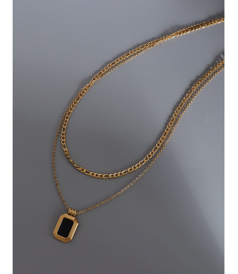 Exquisite French Personality Stacked Necklace - Gold-plated Stainless Steel Jewelry