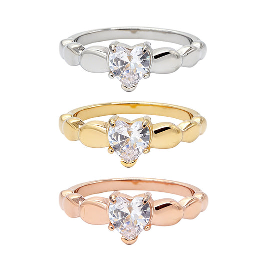 Heart Shaped Zircon Ring For Women By Planderful Everyday Genie Chic Statement Accessory