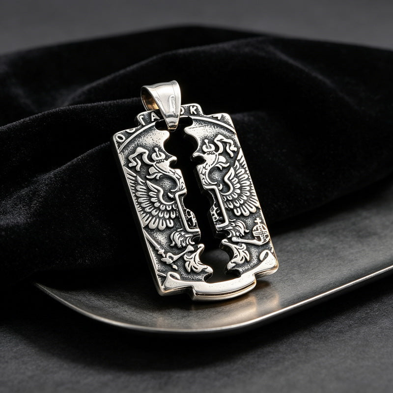 Ancient Egyptian Mythological Guardian Angel Necklace – Double Eagle Wings – Eye Of