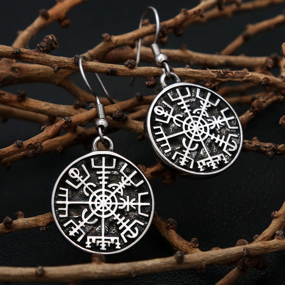 Cross-Border Nordic Culture Viking Compass Men's Earrings