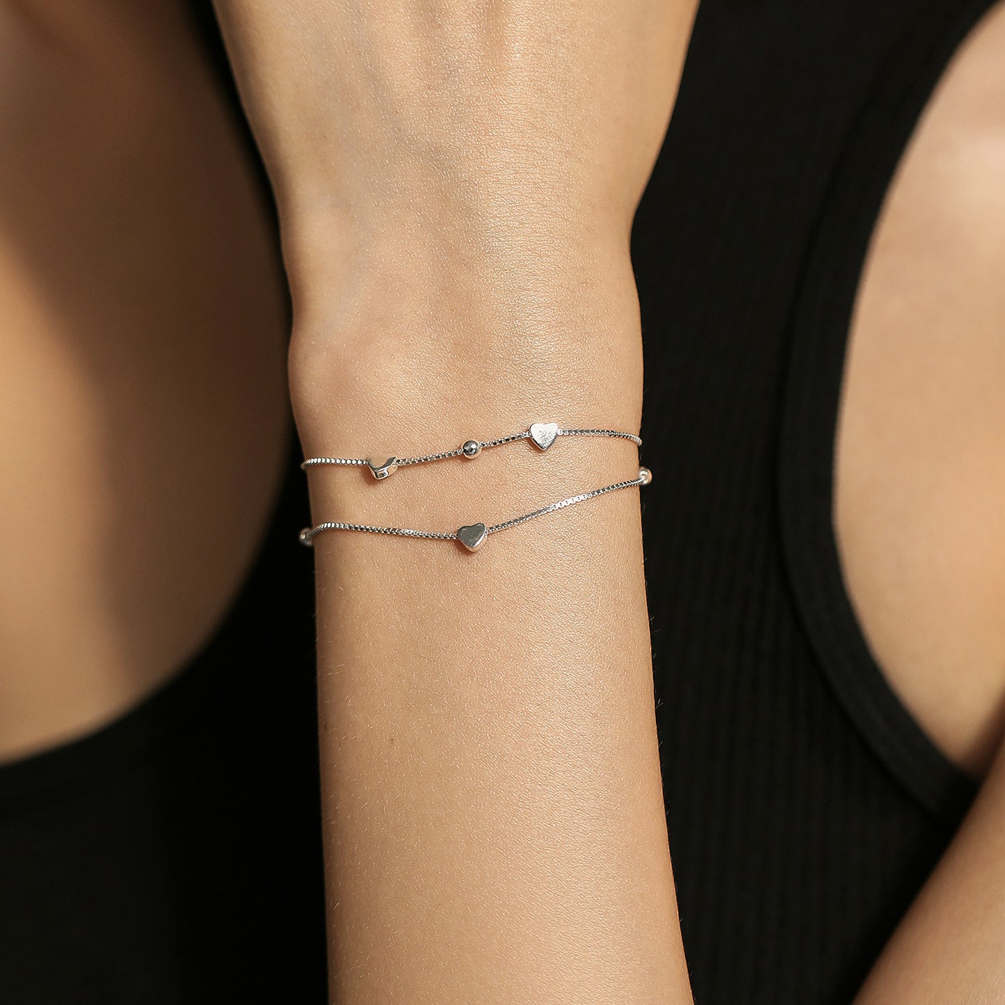 Sterling Silver Love Bracelet with Chic Box Chain
