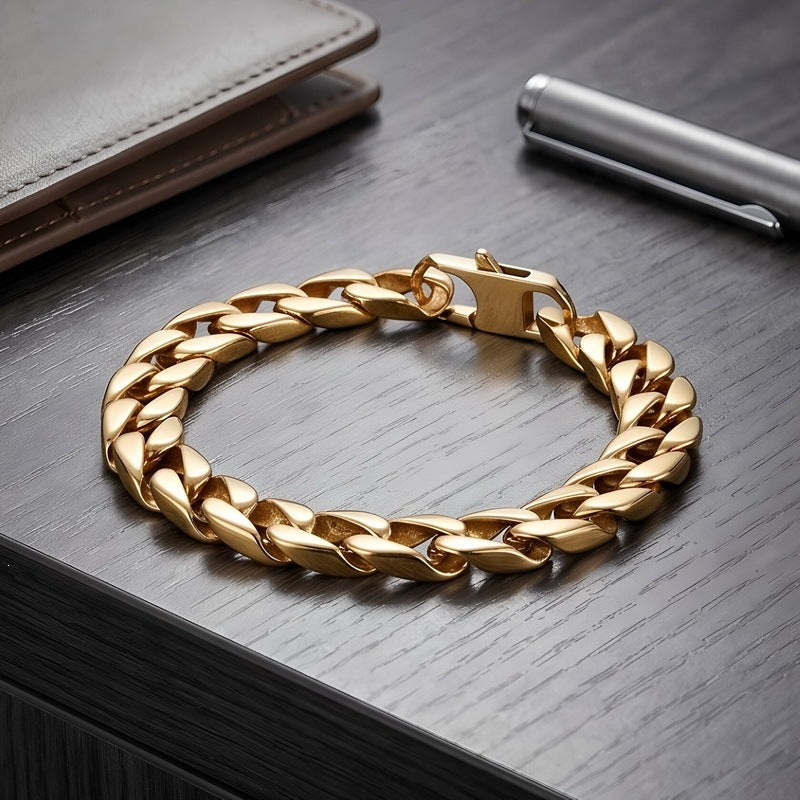Bare Body 11mm Cuban Bracelet Casting Chain Stainless Steel Men's