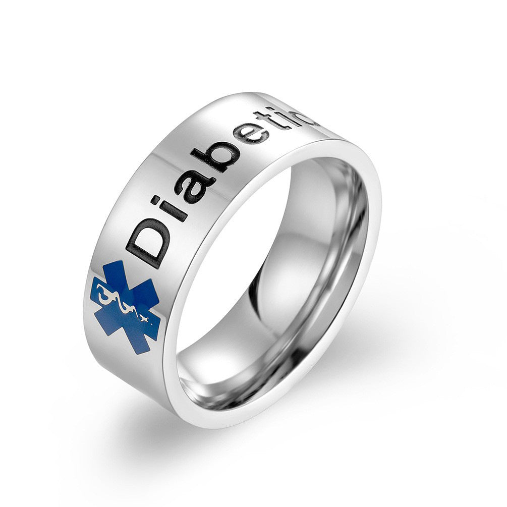 Medical Alert Star of Life Stainless Steel Ring – Patient Critical First Aid