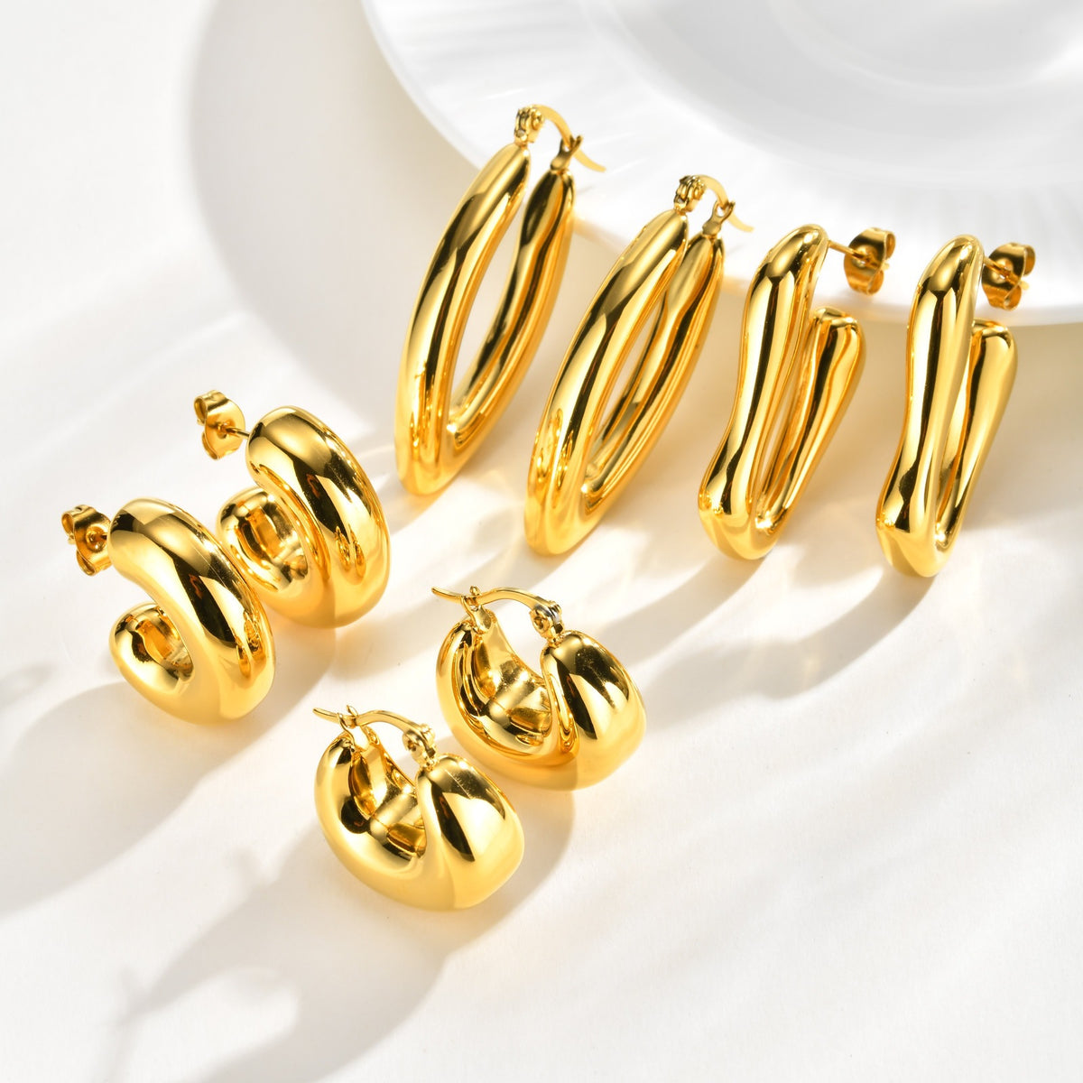 Modern Stainless Steel Earrings — Multiple Styles