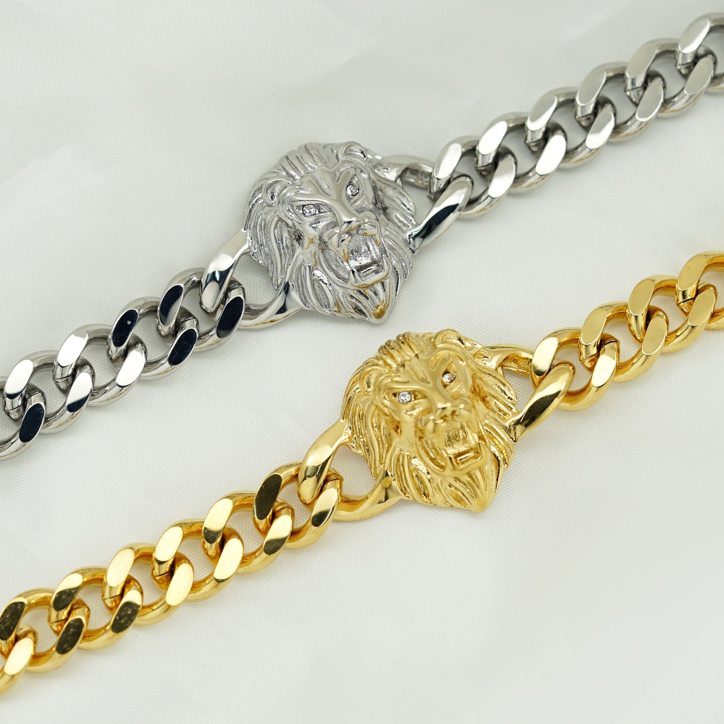 Planderful Durable Titanium Steel Lion Head Bracelet For Men Unisex Hip Hop Jewelry Bold Protection
