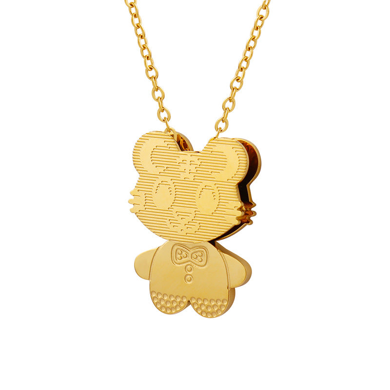 Sweet Tiger Charm Necklace - Titanium Steel Jewelry for Women