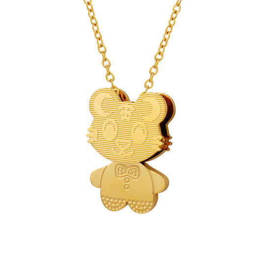 Sweet Tiger Charm Necklace - Titanium Steel Jewelry for Women