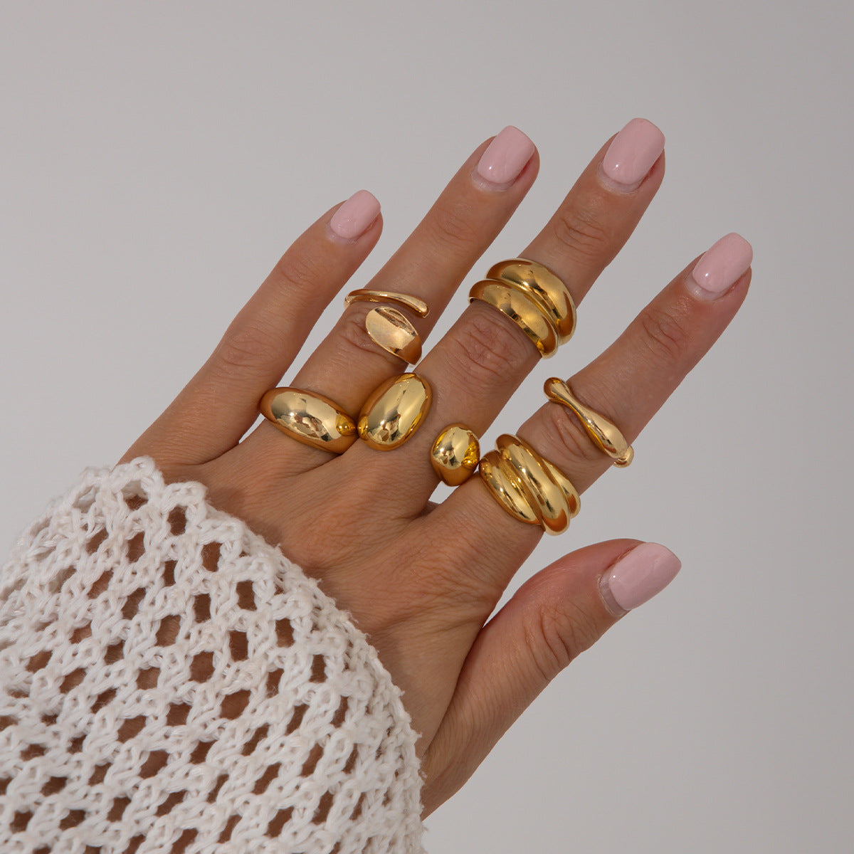 Planderful Vienna Verve Hug Ring For Women Geometric Opening Statement Jewelry Elegant Gift Idea