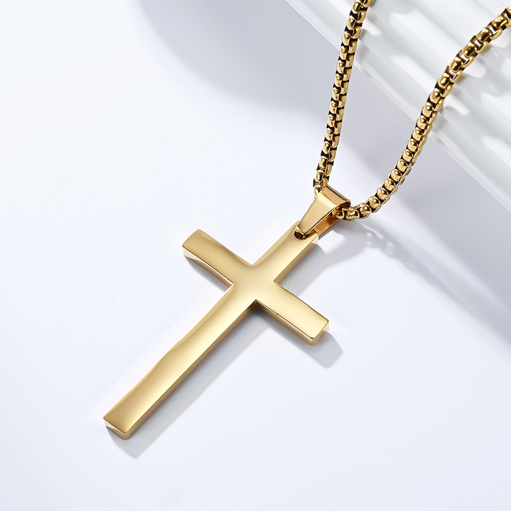 Planderful Cross Pendant Necklace For Unisex Wear Durable Titanium Steel With Simple Classic Smooth Surface
