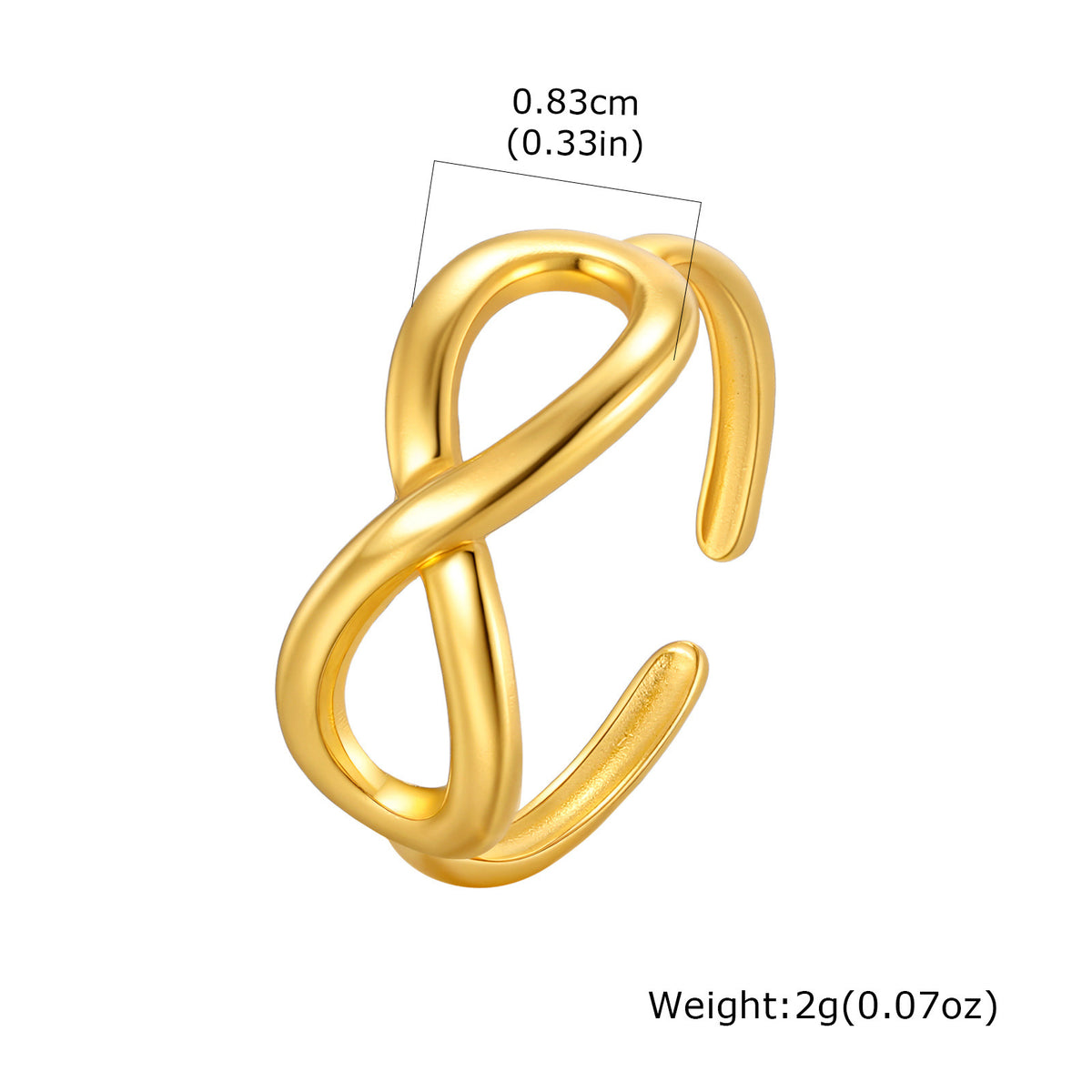 Design Line Ring Women's Stainless Steel Hollow Round Open