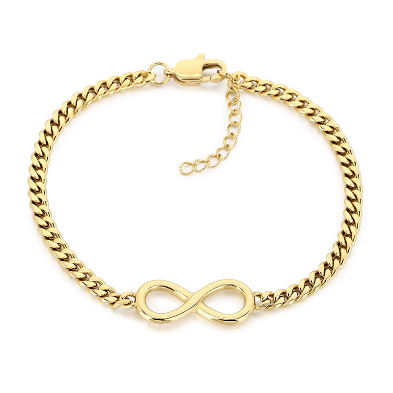 Minimalist Infinity Symbol Bracelet Unisex Commuter Design Sense 8 Characters Adjustable