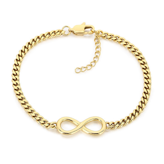 Minimalist Infinity Symbol Bracelet Unisex Commuter Design Sense 8 Characters Adjustable