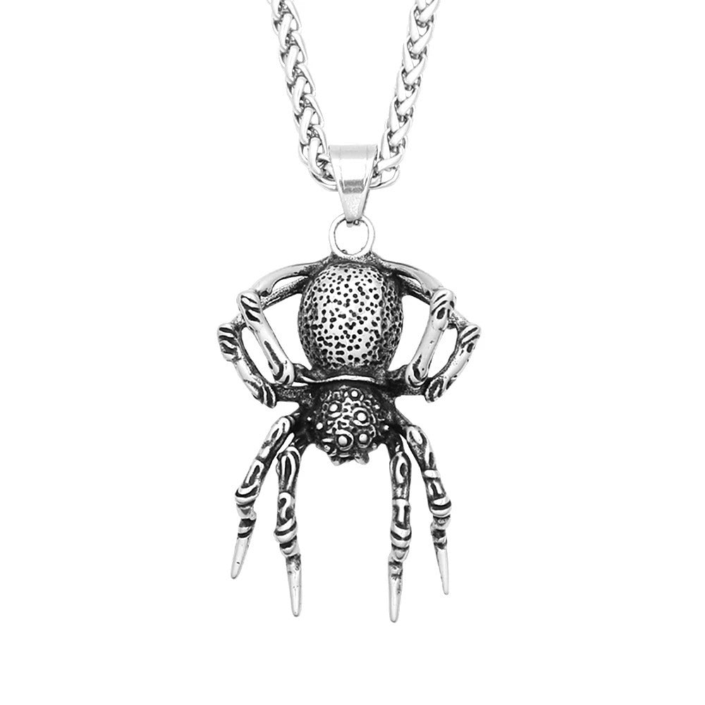 Gothic Spider Stainless Steel Men's Pendant Necklace