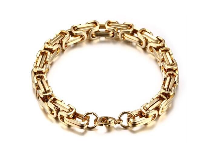 Square Byzantine Gold Foreign Stainless Steel Bracelet for Men