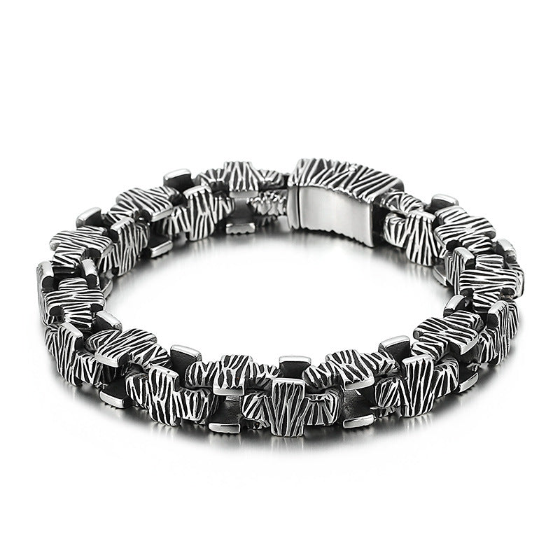 Stylish Hip-Hop Stainless Steel Cross Bracelet for Men