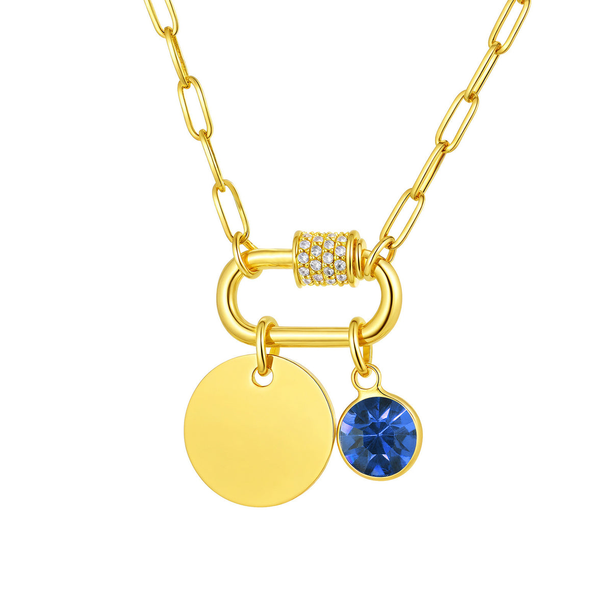 Small Square Chain Blank Stainless Steel Necklace for Women