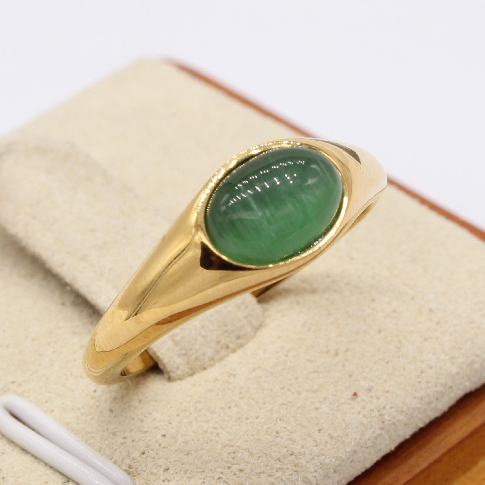 Cat Eye Ring Planderful Unisex Retro Jewelry Chic Minimalist Statement Stone For Women And Men