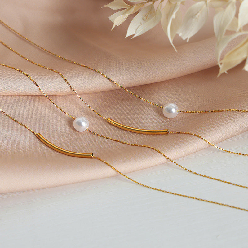 Golden Double-Layer Pendant Necklace for Stylish Women