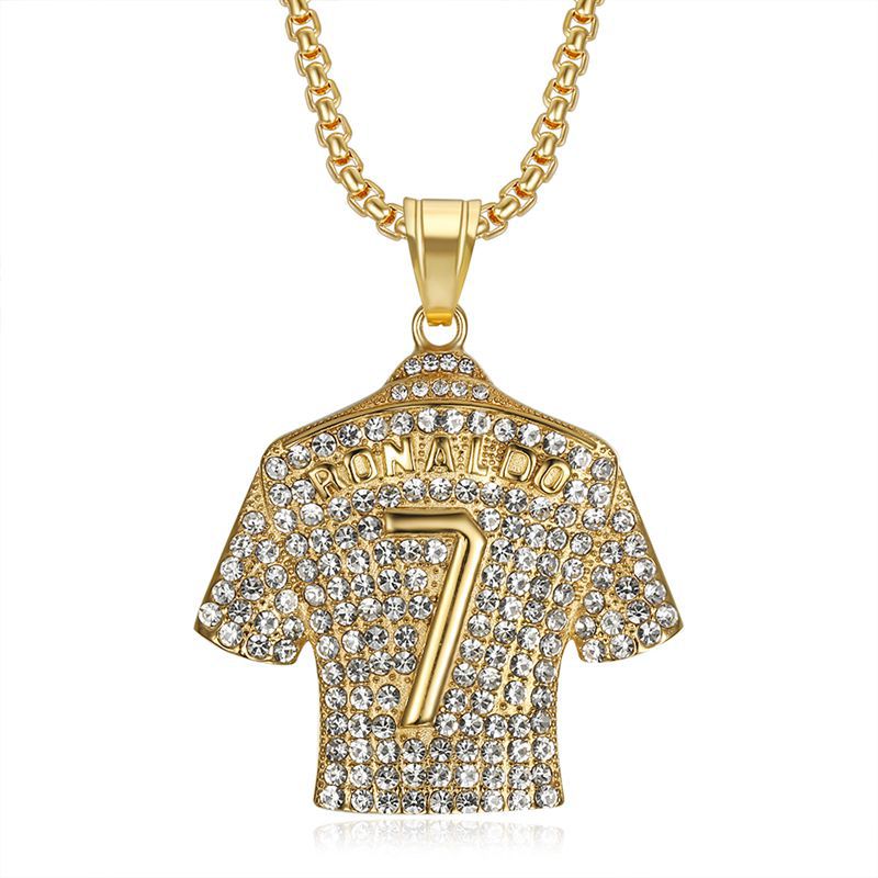 Zircon Necklace - Elegant Everyday Wear Stainless Steel Gold Plated Pendant With Zircon Crystals