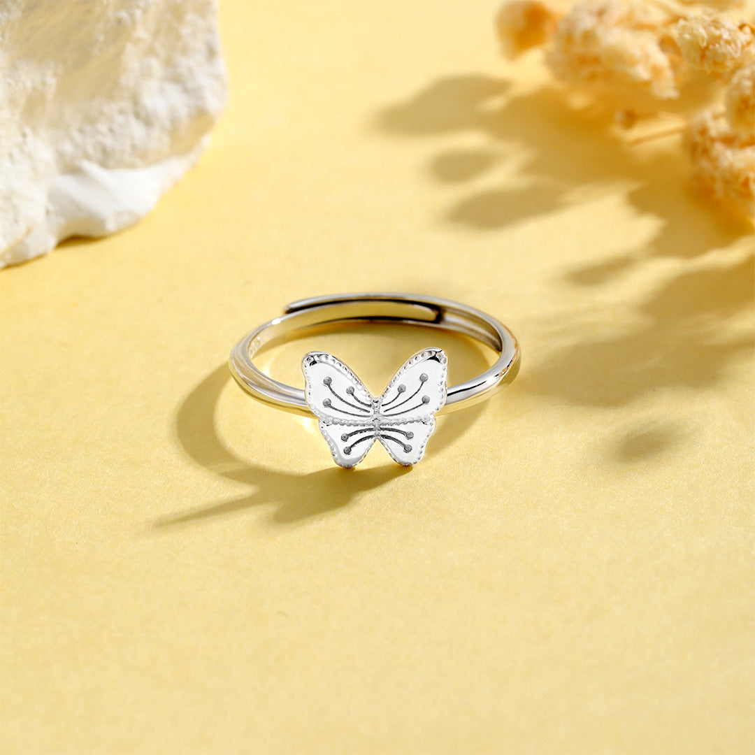 Planderful Everyday Genie Butterfly Ring – Versatile Light Luxury Adjustable Silver Jewelry